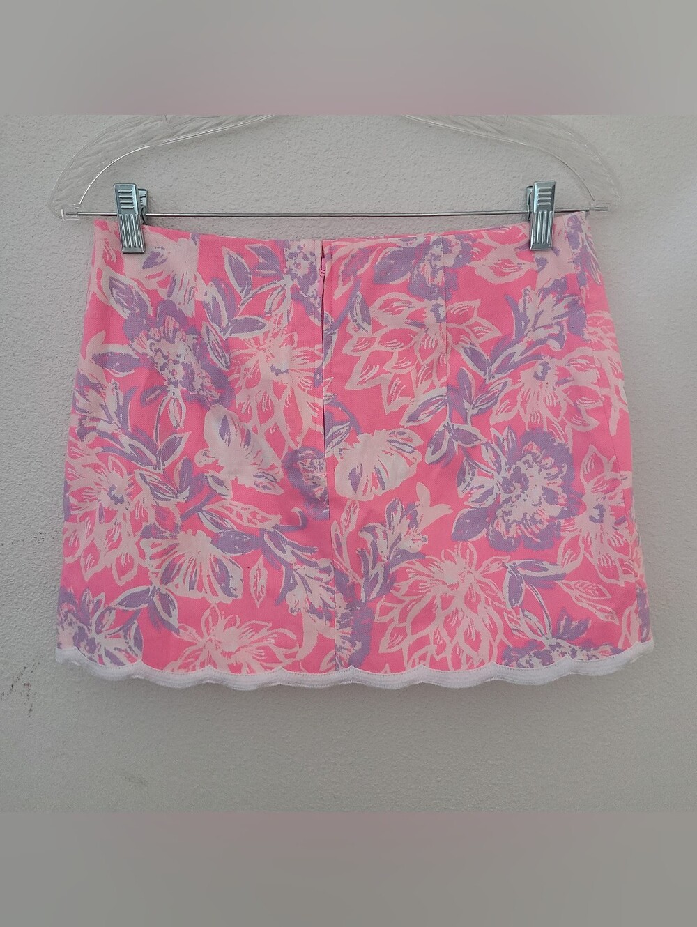 Lilly Pulitzer Pink Floral Scalloped Skort with Lavender Accents - Picture 2 of 3
